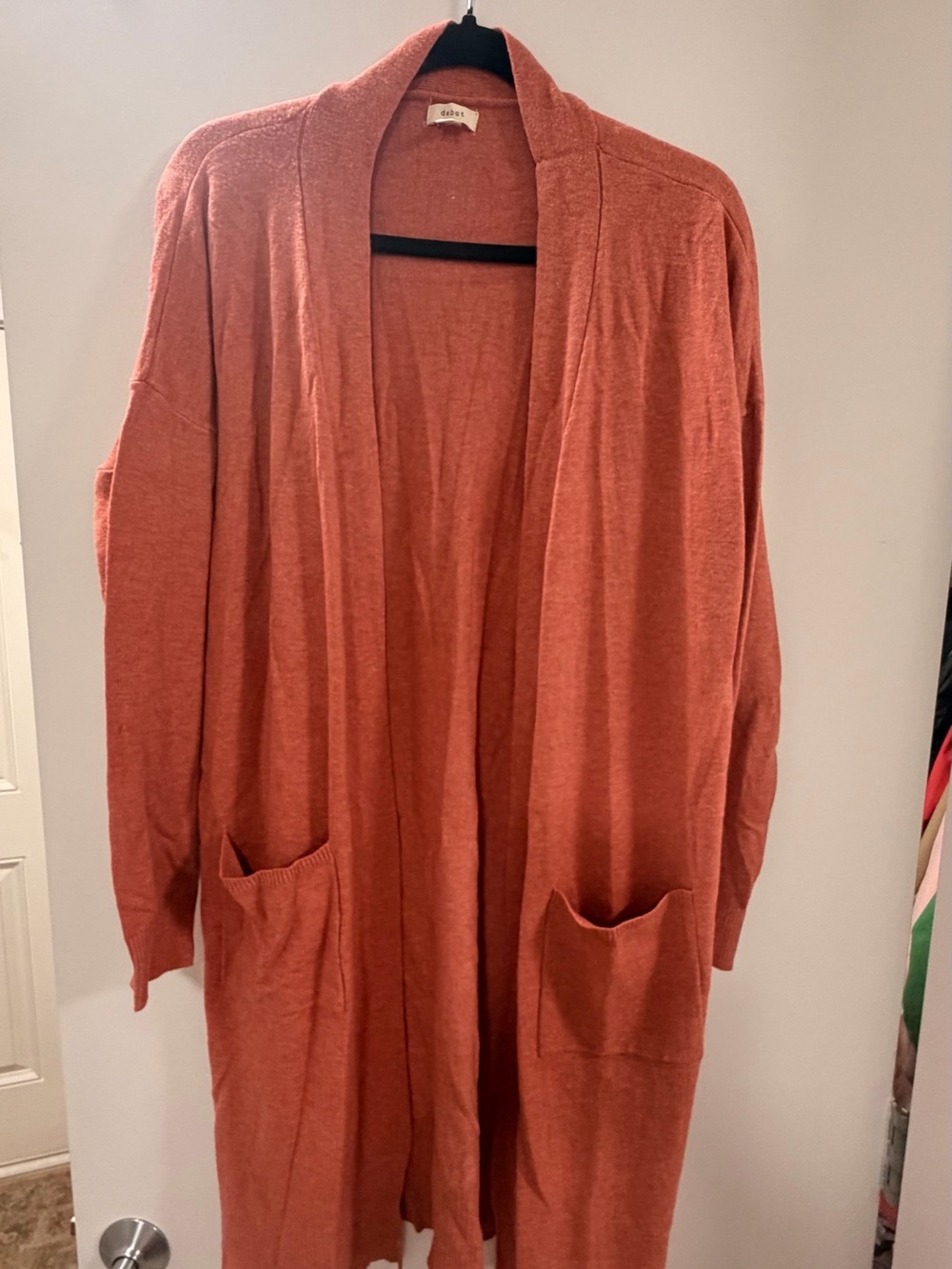 debut Rust Open-Front Pocket Cardigan